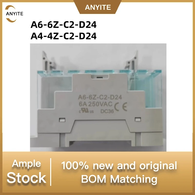 New 1Pcs/LOT  A6-6Z-C2-D24  A4-4Z-C2-D24   A6-6Z-C2  A4-4Z-C2 The relay base is compatible with HFA6, which is four-on-two-off