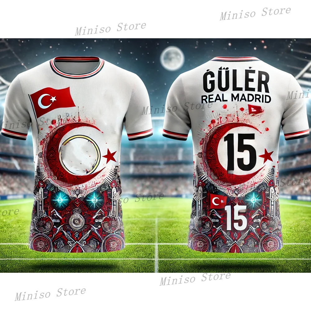 24/25 Latest Arda Güler New Arrivals Summer Football Real Madrid T-Shirt #15 Jersey Comfort Sweatshirt 3D Printed Adults/KIDs