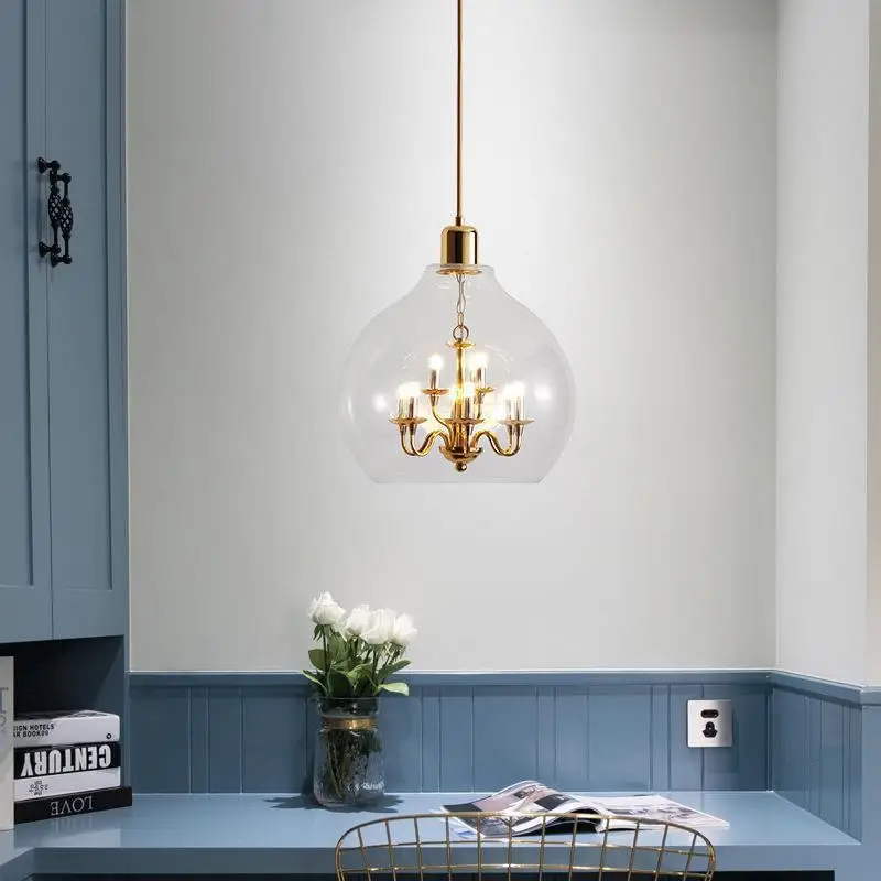 Luxury Lighting Dreamy Light Giant chandelier Black electroplated transparent glass King Edison Ghost hand-blown Pendant light