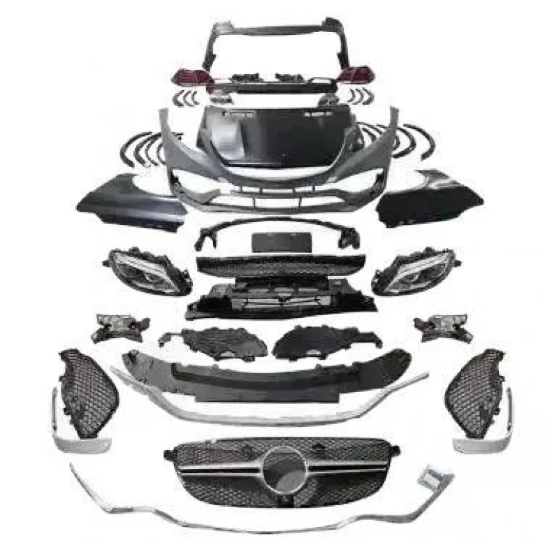 حار ML ترقية GLE المصد الخلفي الأمامي عدة طقم كامل الجسم مع شبكة ضوء الضباب الناشر ل 2013-2019 #1