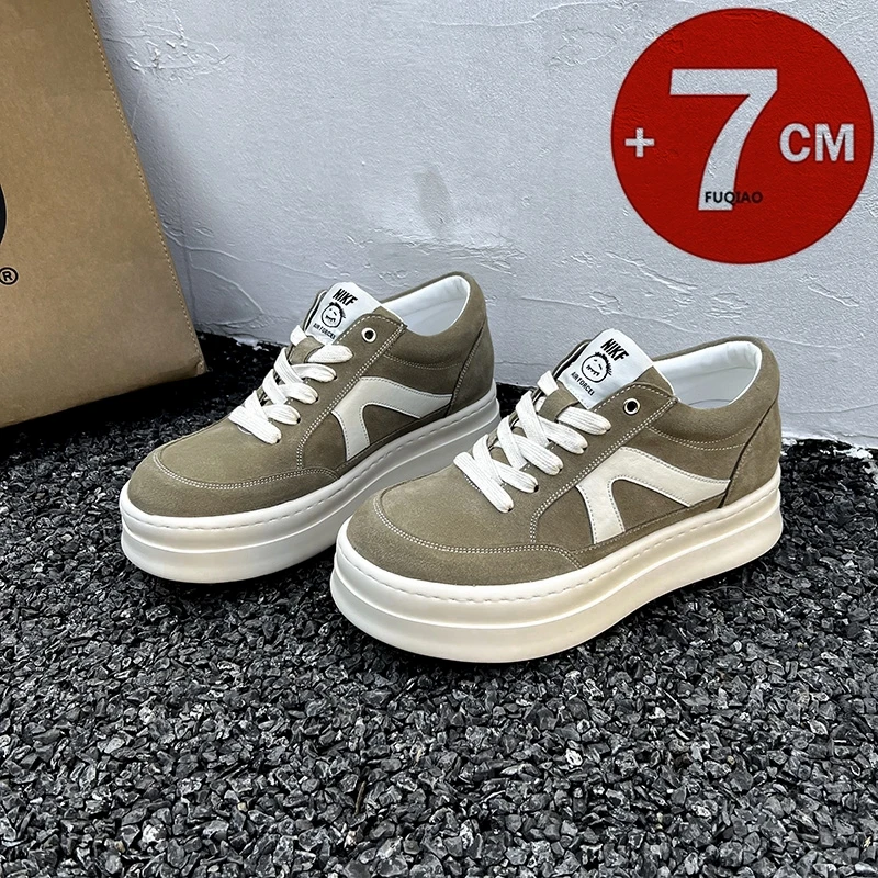 

Casual Elevator Shoes Men Top Quality Denim Lace Up Thick Sole Luxury Designer Hip-hop Sport Women Summer Height Increase Shoes