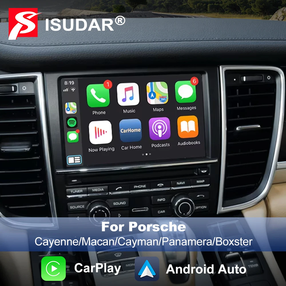 

ISUDAR For Apple Wireless Carplay For Porsche/Cayenne/Macan/Cayman/Panamera/Boxster 718 911 PCM3.1 Android Auto Car Play Adapter