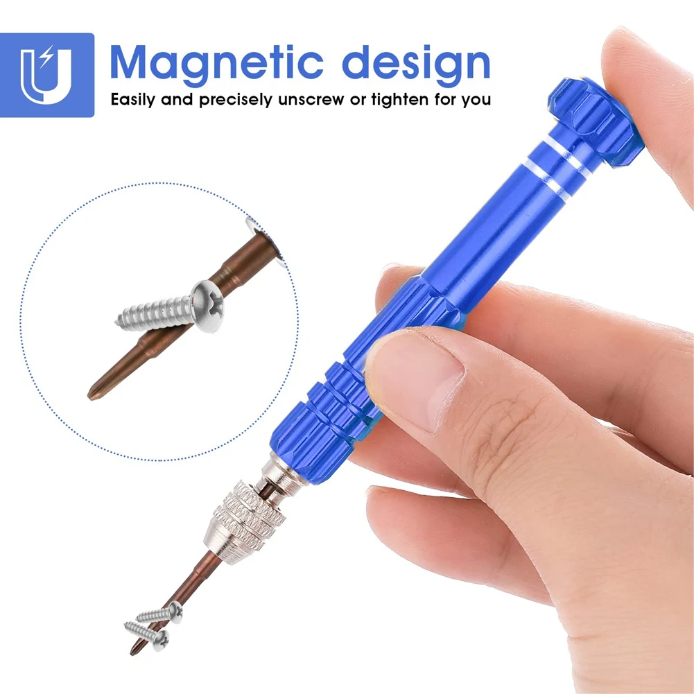 Mini Screwdriver Set, 5-In-1 Multifunctional Screwdriver Slotted for Eyeglass, Sunglass, Watch, Computer Repair Tool Kit