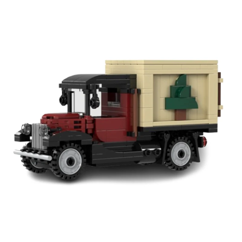 Spot small particle MOC-126375 winter old truck transportation Christmas tree car toys puzzle DIY models gift ornaments