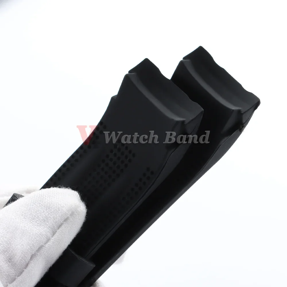 18 20 22 24mm Dickes Weiches Silikon-Gummi Gebogenes Armband mit Gebogenem Ende Silikon-Uhrenarmband Sport Wasserdichtes Handgelenkband Zubehör – Detail 8