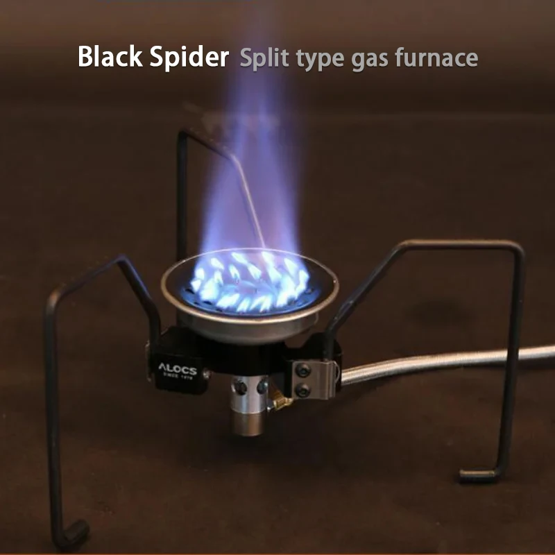 

Winter Outdoor Camping Picnic Black Spider Portable Windproof Split Burner Camping Hiking Fishing Beach Party Gas Stove Tools