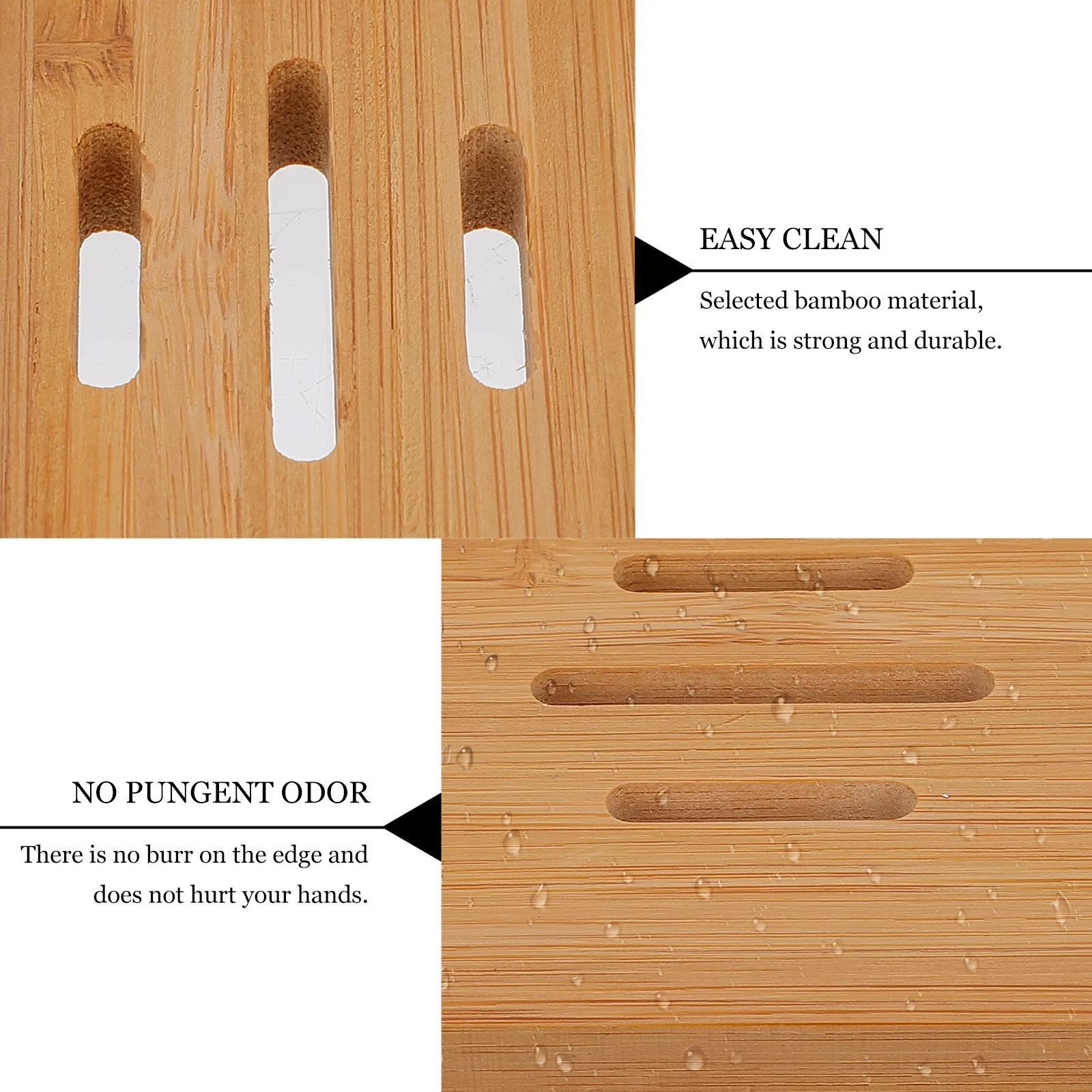 

Bamboo Soap Case Clear Texture Smooth Corners and Stylish Bathroom Accessory for Keeping Soap in Shape