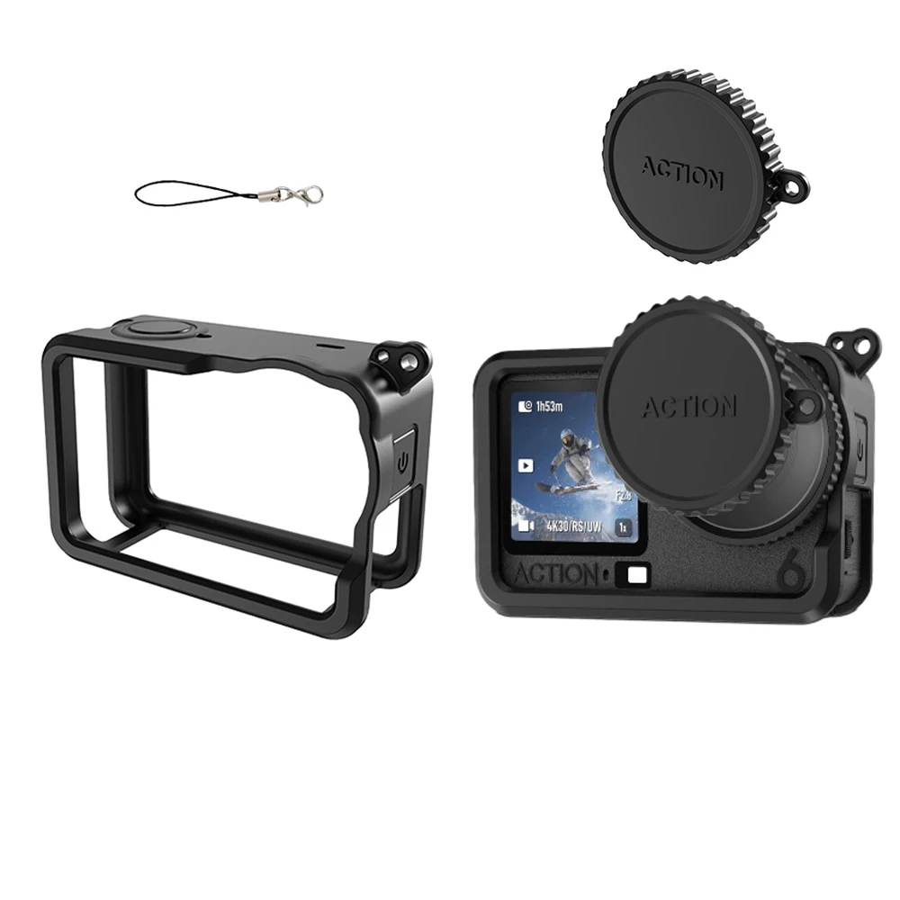 حافظة من السيليكون لـ DJI Osmo Action6، غطاء حماية مع غطاء عدسة، غطاء جلد ناعم، حافظة حماية مضادة للخدش لكاميرا Action6