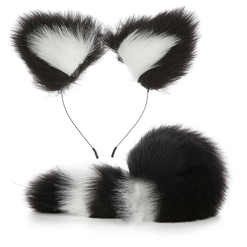 Fox Tail Anal Plug Sexy Plush Cat Ears Headbands Set Butt Plug Tail Erotic Cosplay Sex Toy For Women Anal Masturbating Halloween