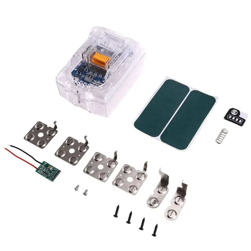 

AS95-For BL1850 Power Tool Compatible 10Core 18650 Battery Storage Box With 4MOS 3Alloy Battery Protection Board Case