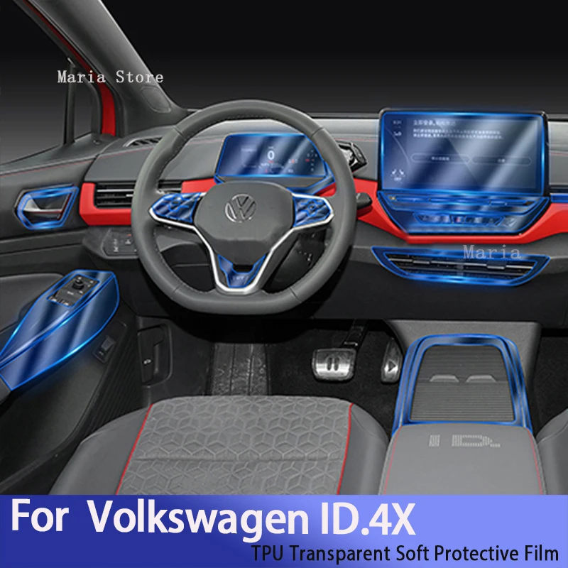 

For Volkswagen ID.4X (2021-2022) Car Interior Center Console Transparent TPU Protective Film Anti-scratch Repair Sticker