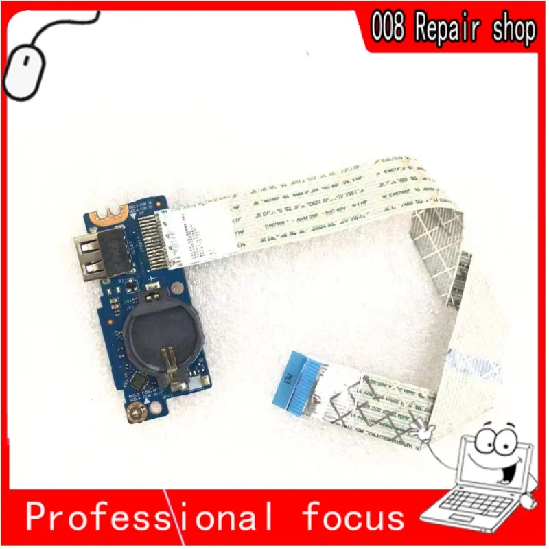 FOR Dell Inspiron 14 3482 USBCard Reader IO Board WCable pn 6RD8G 06RD8G LS-G711P