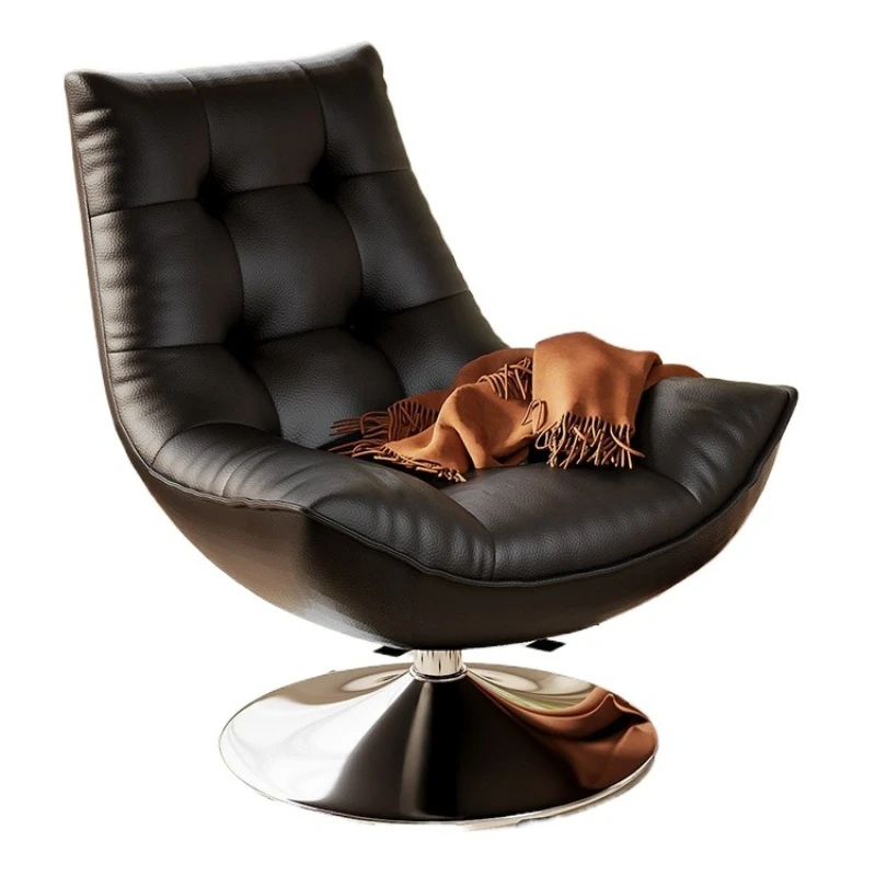 

Удобное вращающееся кресло-шезлонг в форме яйца, кожаный диван для балкона или спальни, для одного человека.