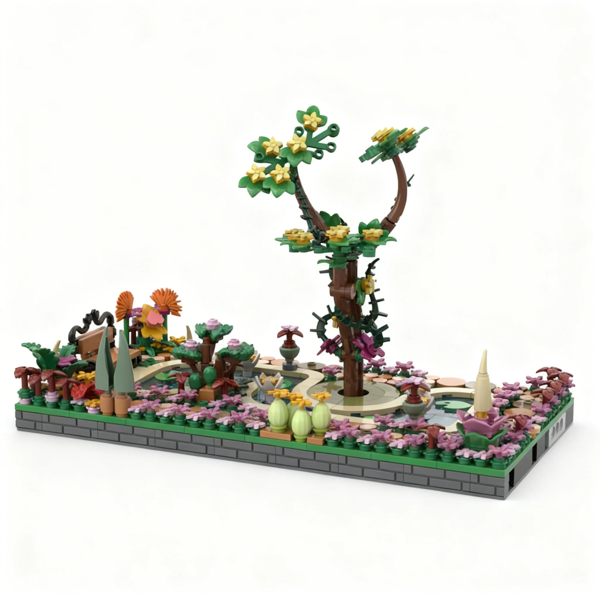 844pcs MOC Botanical Park Modular Architecture Street Scene Model Building Blocks Design Collection Parts Bundle Space Toy Gift