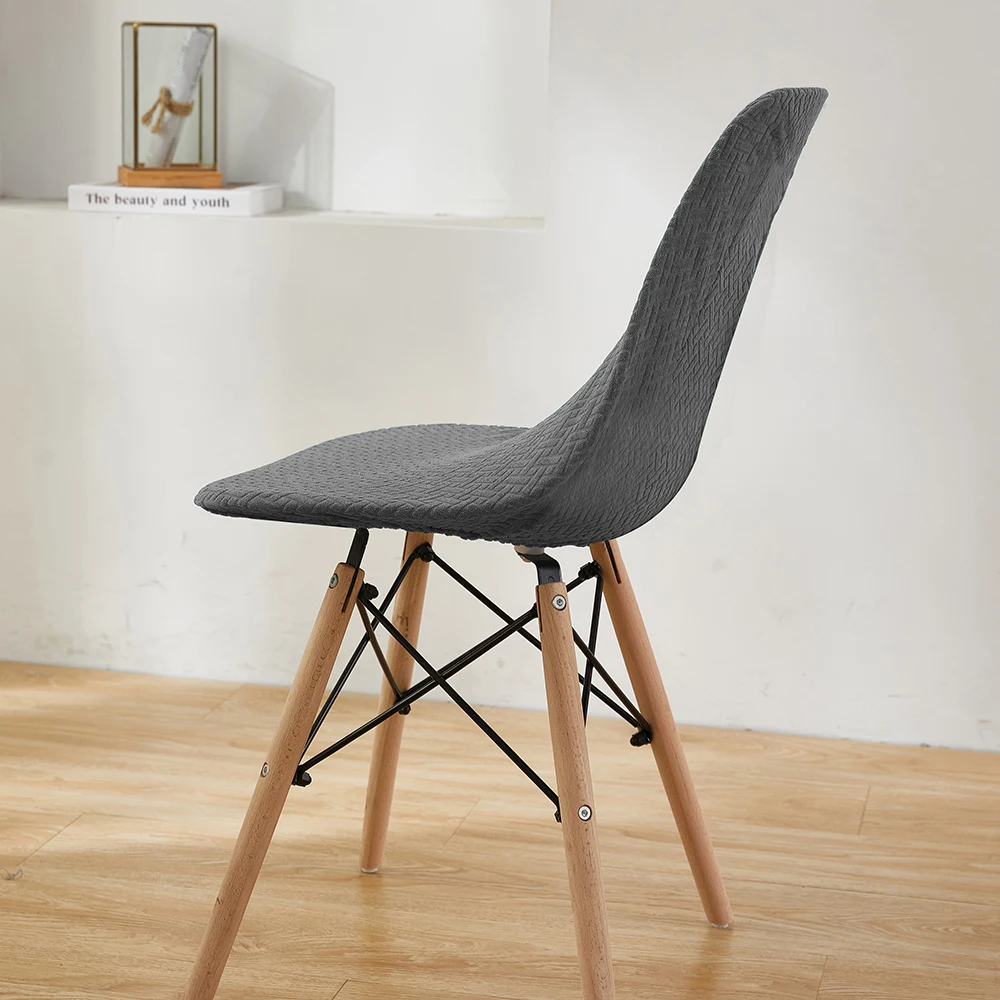 Waterproof Twill Eames Chair Cover Elastic Shell Bar Counter Chair Protector Hotel Living Room Restaurant Office Knitted Fabric