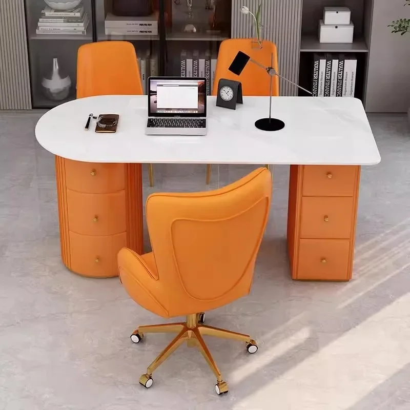 Light luxury rock slab simple modern beauty salon consultation table wedding photography reception negotiation table
