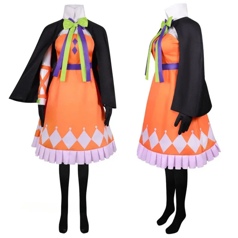 Falda de calabaza gótica de Halloween Hatsune Miku Anime 12 Uds conjuntos Y2k lindo Punk calabaza Cosplay escenario 12 Uds traje de vestir