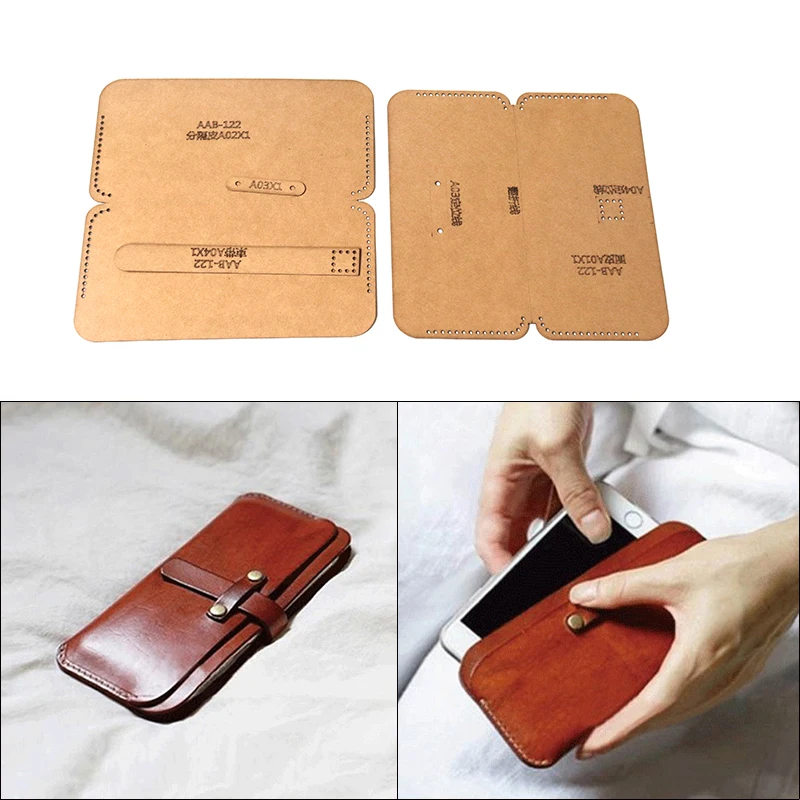 Kraft Paper Template Wallet Bag Leather Pattern Help Cutting Leather Craft DIY Mould