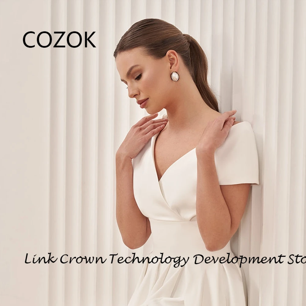 Cozok เดรสแต่งงานไร้สายพร้อมเสื้อเปิดไหล่ของเจ้าสาวเดรสยาวด้านข้างของ Vestidos de Novia 2024ชาฤดูร้อน