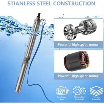 SucceBuy 深井潛水泵,輸出功率 1HP/1.5HP/2HP,電壓 230V/115V,流量 31.7 GPM,適用於工業灌溉和家庭使用。 10 最佳銷售 水井泵 - №4