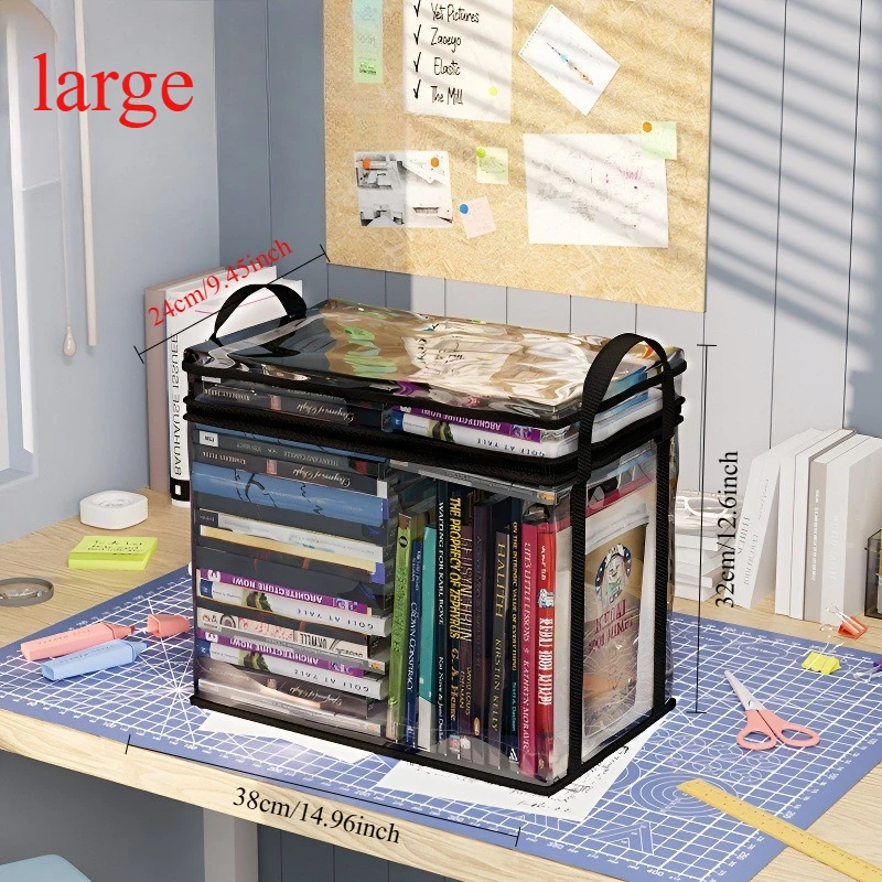 1 قطعة أكياس التخزين البلاستيكية واضحة صناديق تخزين متعددة الأغراض للعب الحرف اليدوية الكتب لوازم الترفيه المنزل المنظمون صندوق تخزين المدرسة #4