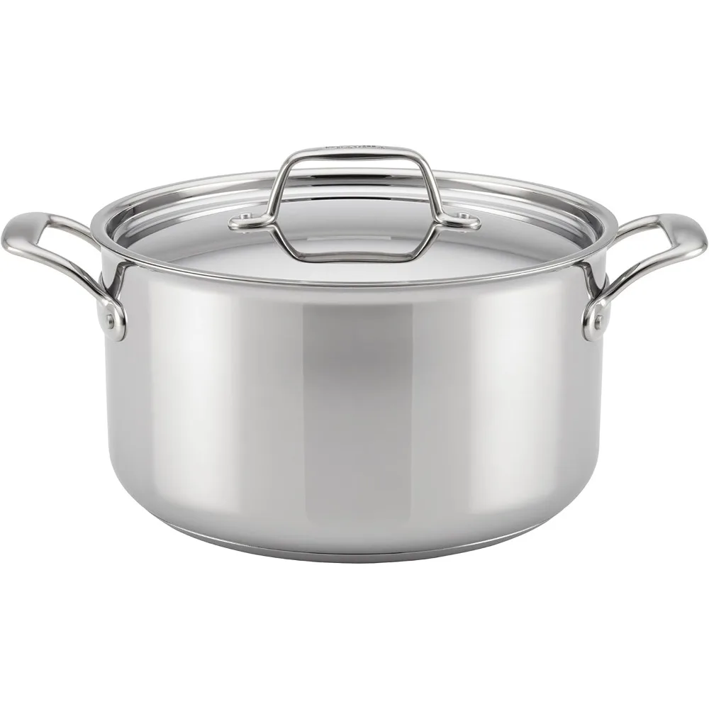 

Thermal Pro Stainless Steel Stock Pot/Stockpot with Lid, 8 Quart, Silver