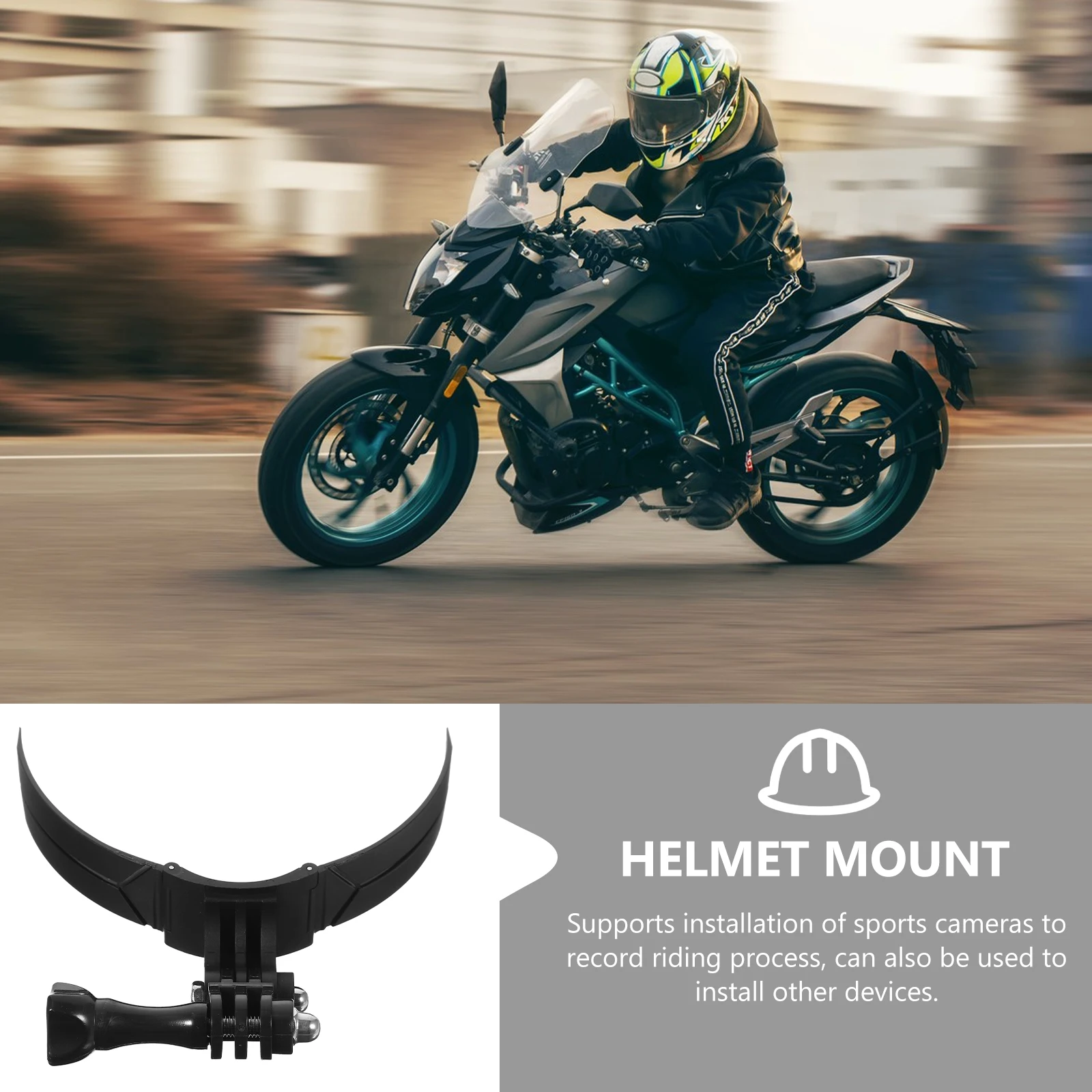 

Mount for Motorcycle Chin Area Strong ABS Construction Supports Camera Installation Easy to Use Compact and Long-Lasting