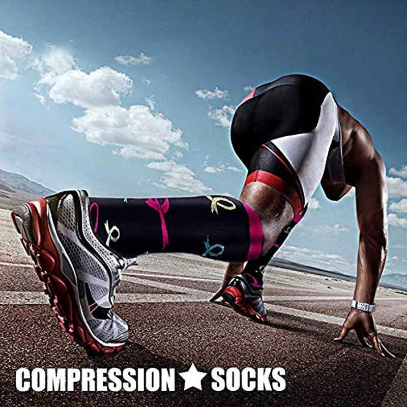 5/6/7 Compression Socks Varicose Veins Diabetes Men's Medical Blood Circulation Tights Fitness Outdoor Sports Socks Running New