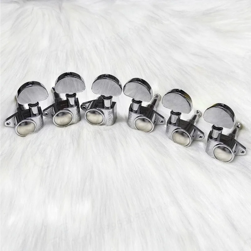 6Pcs Right‑Angle Guitar Tuning Pegs, Silver Machine Heads Knobs for Electric & Acoustic Guitar Replacement Parts