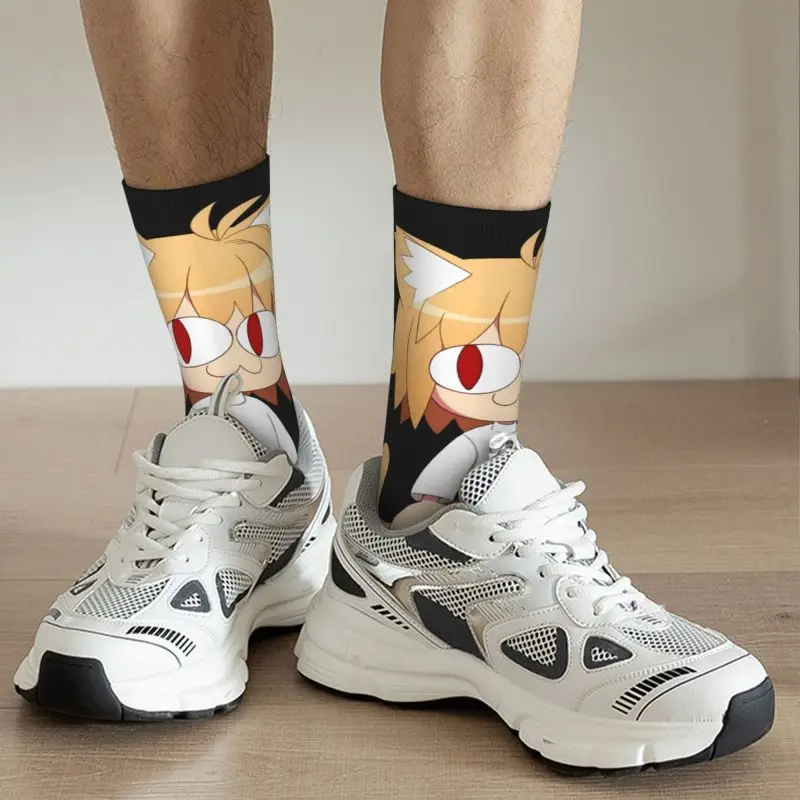 Kawaii Mens Neco Arc Funny Meme Cat Dress Socks Unisex Warm Comfortable 3D Printing Anime Manga Crew Socks