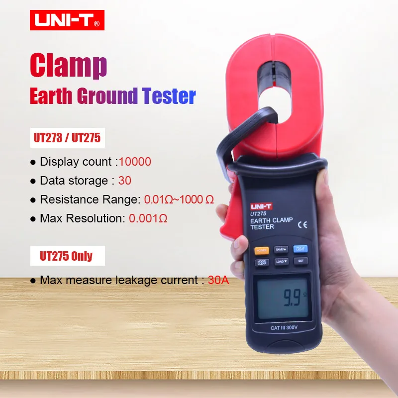 UNI-T UT273 Precision Earth Leakage and Ground Resistance Tester Auto Range Resistance Clamp Earth Ground Tester