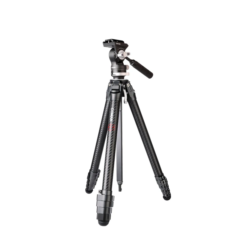 Coman Zero V Portable Travel Tripod Full Carbon Fiber Tripods Lightweight Professional Outdoor DSLR Camera Tripod For Video