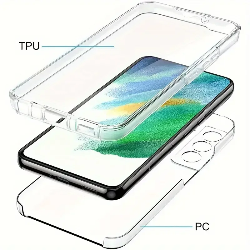 360 Degree Front Full Body Clear Pc Phone Case for Samsung Galaxy S24 Ultra S23 S22 S221 S20 Plus S10 S9 S8 S7 edge Back Cover