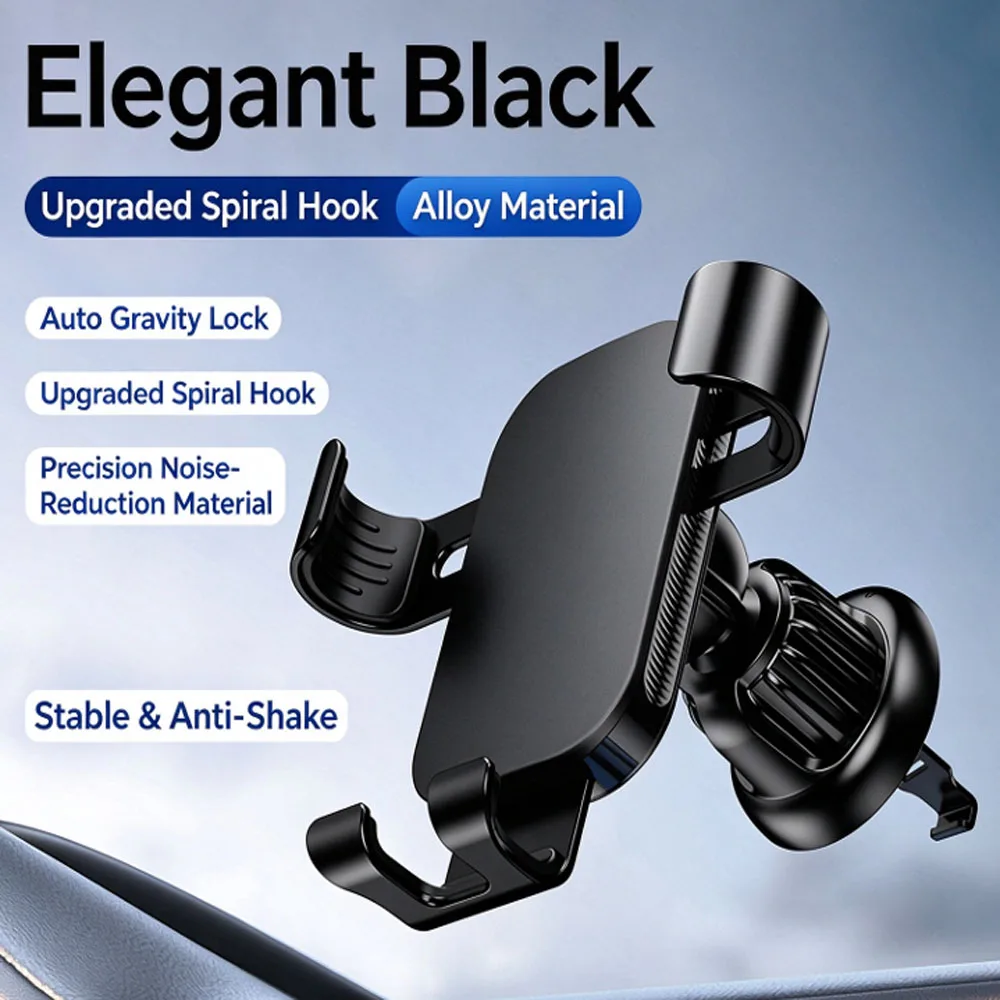 Gravity Car Phone Holder, Aluminum Alloy Air Vent Silent Navigation Bracket, Universal Stand for Large Screen Mobile Phone