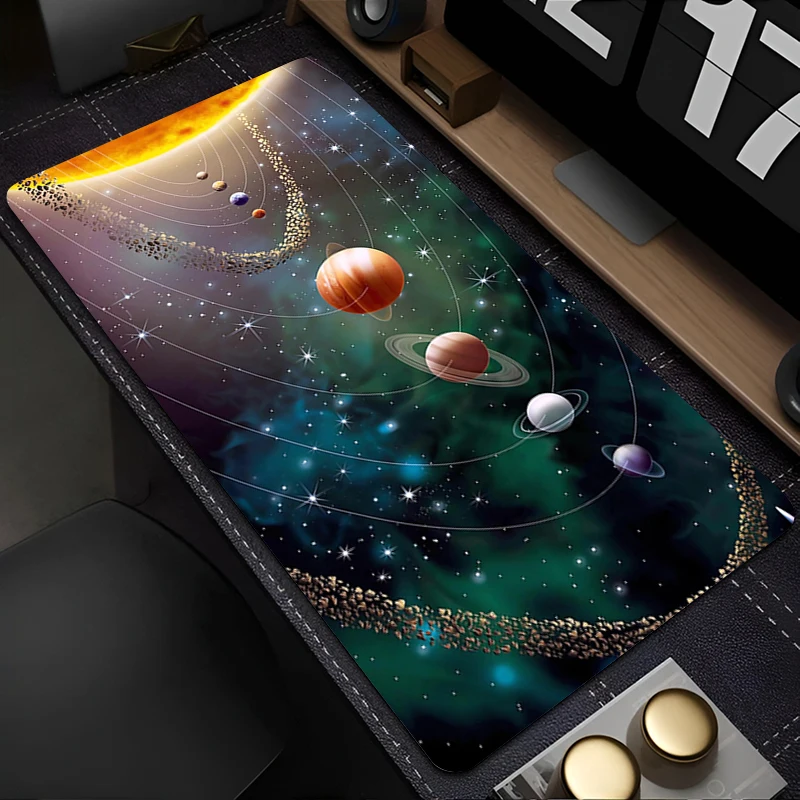 

Mousepad Mouse Pad Gaming Accessories Office HD Keyboard Pad Large Desk Mat PC Rubber Universe Space Solar System Extended Pad