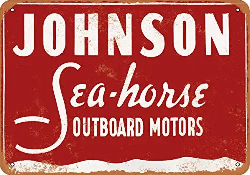 Wall-Color  Metal Sign - 1958 Johnson Sea-Horse Outboard Motors - Vintage Look