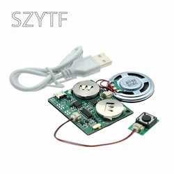 Recordable Sound Module Programmable Sound Chip For Greeting Card USB Charging Voice Board For DIY Toys Creative Gifts