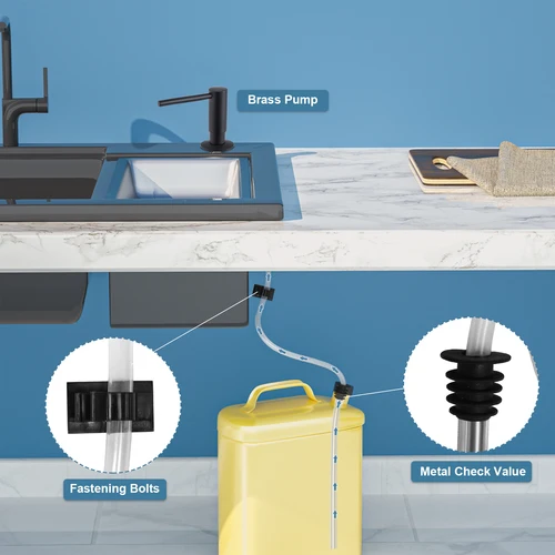 Imagen 2 del producto Dispensador de jabón líquido Samodra con Kit de tubo de extensión cabezal de bomba de latón para fregadero de cocina accesorios de baño dispensador de 4 colores
