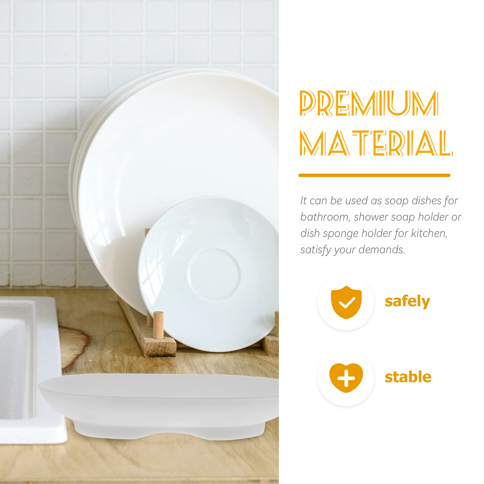 

4pcs Silicone Dish Anti-Slip Raised Design Waterfall Drainage Holder For Bathroom Shower Kitchen Multi-Function Travel