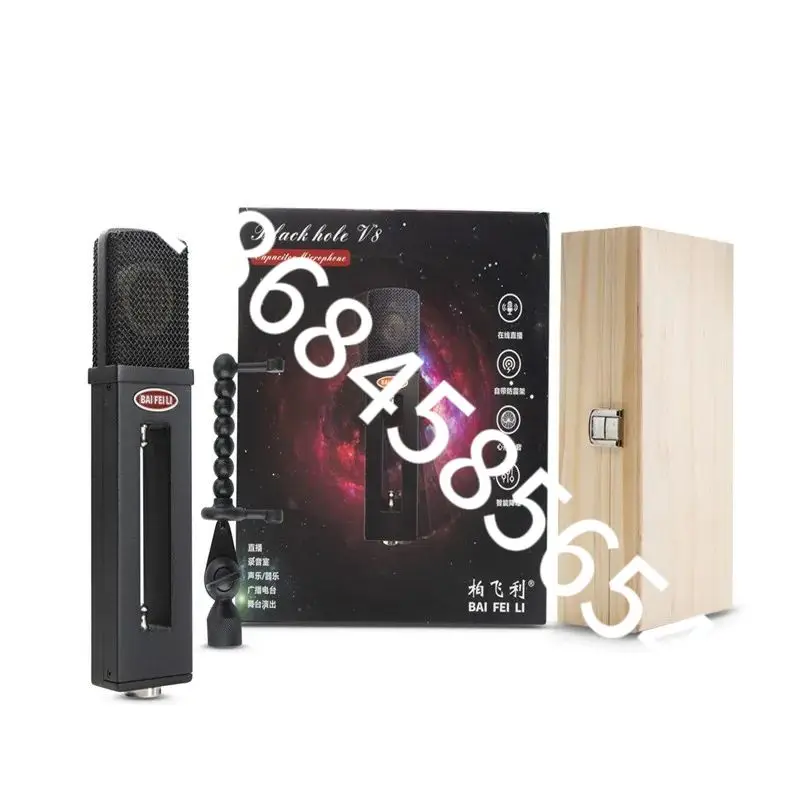 

V8 Professional microphone condenser studio recording 34mm Large Diaphragm condenser microphone set for podcasting live straming