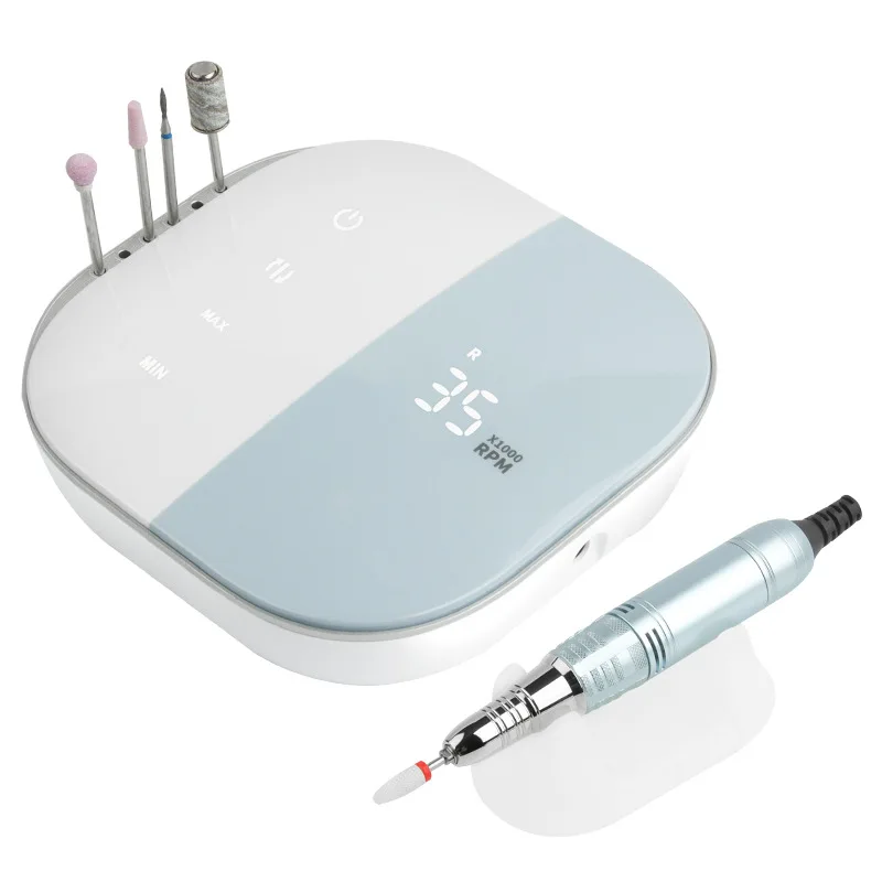 Full Set Electric Nail Drill Machine Low‑Noise Multi‑Function LCD Display All‑Metal Body Professional Manicure Sander Tool