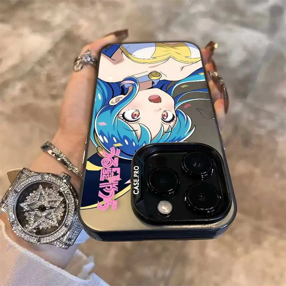 Urusei Y-yatsura حافظة هاتف لطيفة لهاتف آيفون 16 15 14 13 12 11 Plus Pro Max متعدد الألوان غطاء ليزر أورورا مقاوم للصدمات Funda