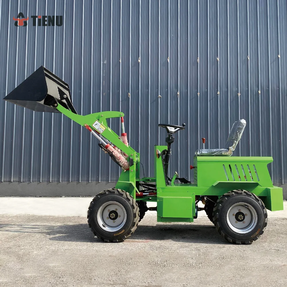 Mini electric Loader 650 kg 700 kg Electric Wheel Loader Mini Dump Farm Truck With Attachment for Sale