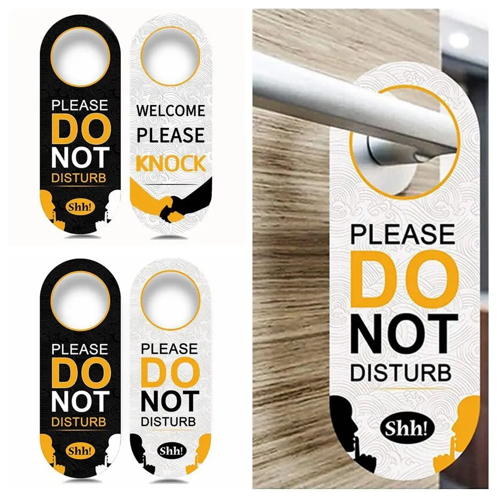 Durable PVC Door Sign Double Sided Please Do Not Disturb Hotel Bulletin Board Door Hanger Bar
