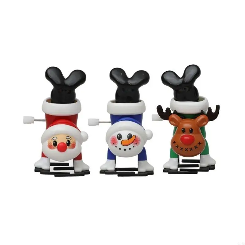 

Q22D Cartoon Clockwork Toy Christmas Windup Santa Toy Counergarten Дети влюбленность