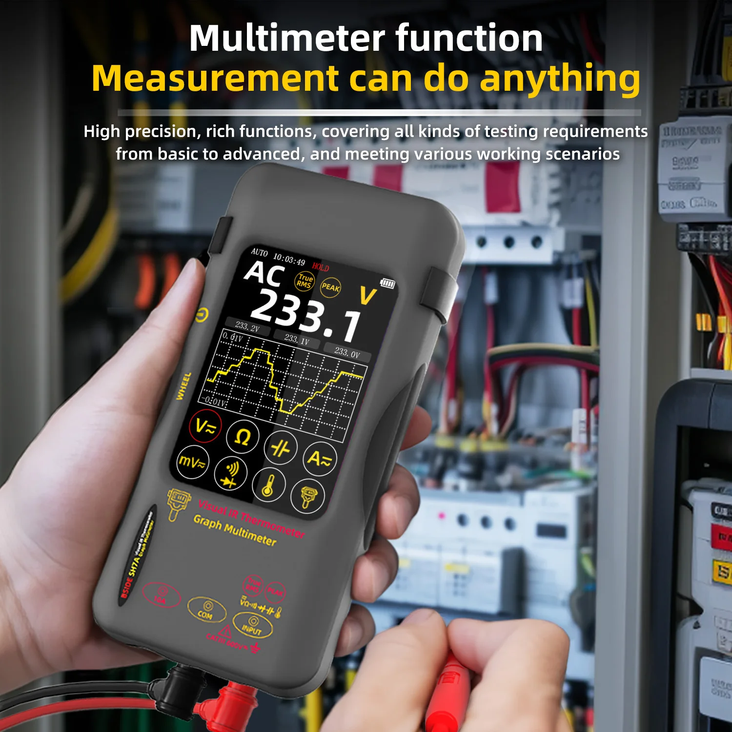 Bside sh7a multímetro termovisor 320*320 resolução 3.98 polegadas tocável 15 paletas de cores reparo de placa de circuito