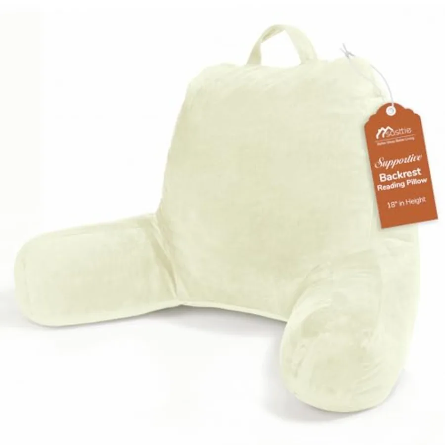 

Подушка для чтения из вельвета, подушка для спины для сидения в кровати, подушка-опора для взрослых с подлокотниками для сидения на диване, кушетке и полу.