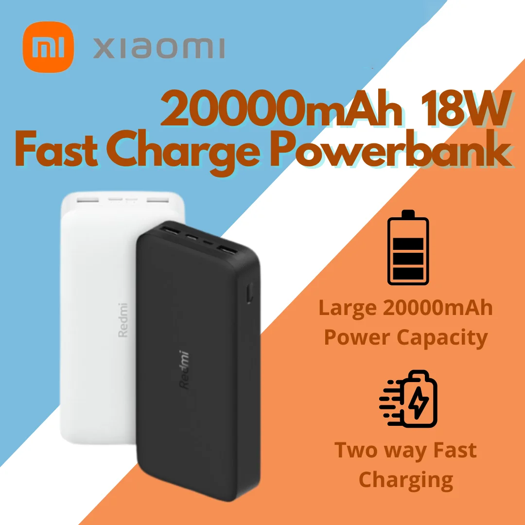 

Orginal Xiaomi Redmi 20000mAh Power Bank 18W PB200LZM Quick Charge Dual USB Fast Charging Portable Charger Powerbank Xiaomi