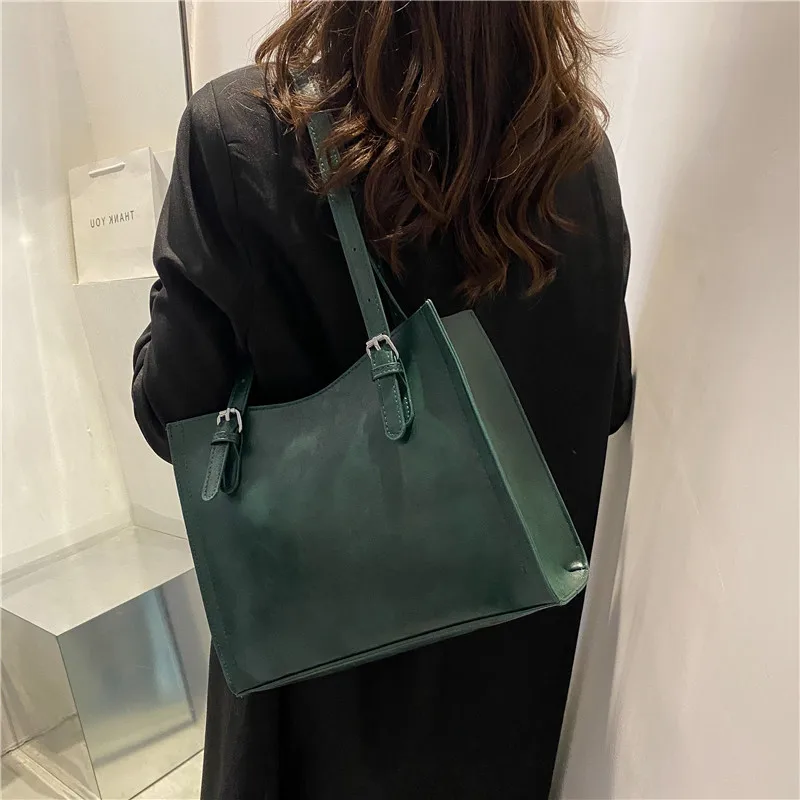 

Minimalist Retro Tote for Women Fashion PU Leather Handbag Portable Top-handle Bag Designer Lady Armpit Bag Shopping Bag