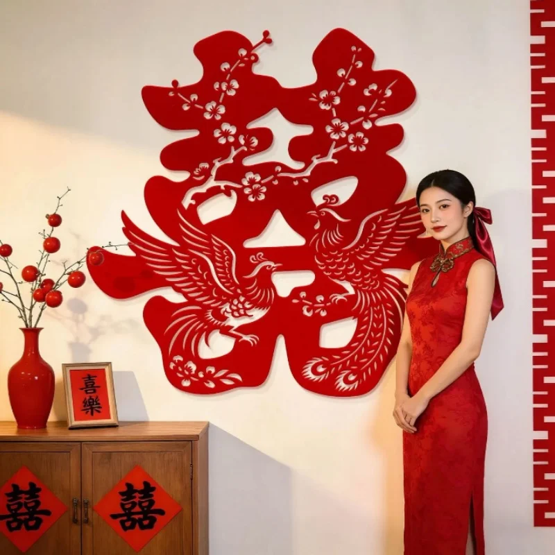 

2026 New Extra-Large “Xi” Character Wall Decals: Wedding-Themed Decor for Bridal Suite Backdrops and Photo Sessions
